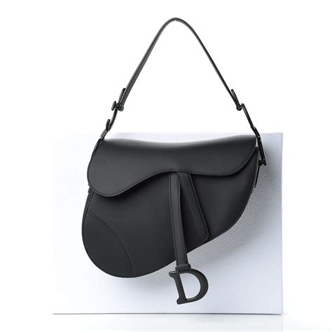 dior saddle black matte|Dior matte black saddle bag.